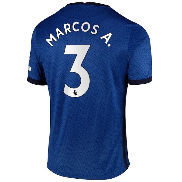 Maillot Football Chelsea NO.3 Marcos A. Domicile 2020-21 Bleu